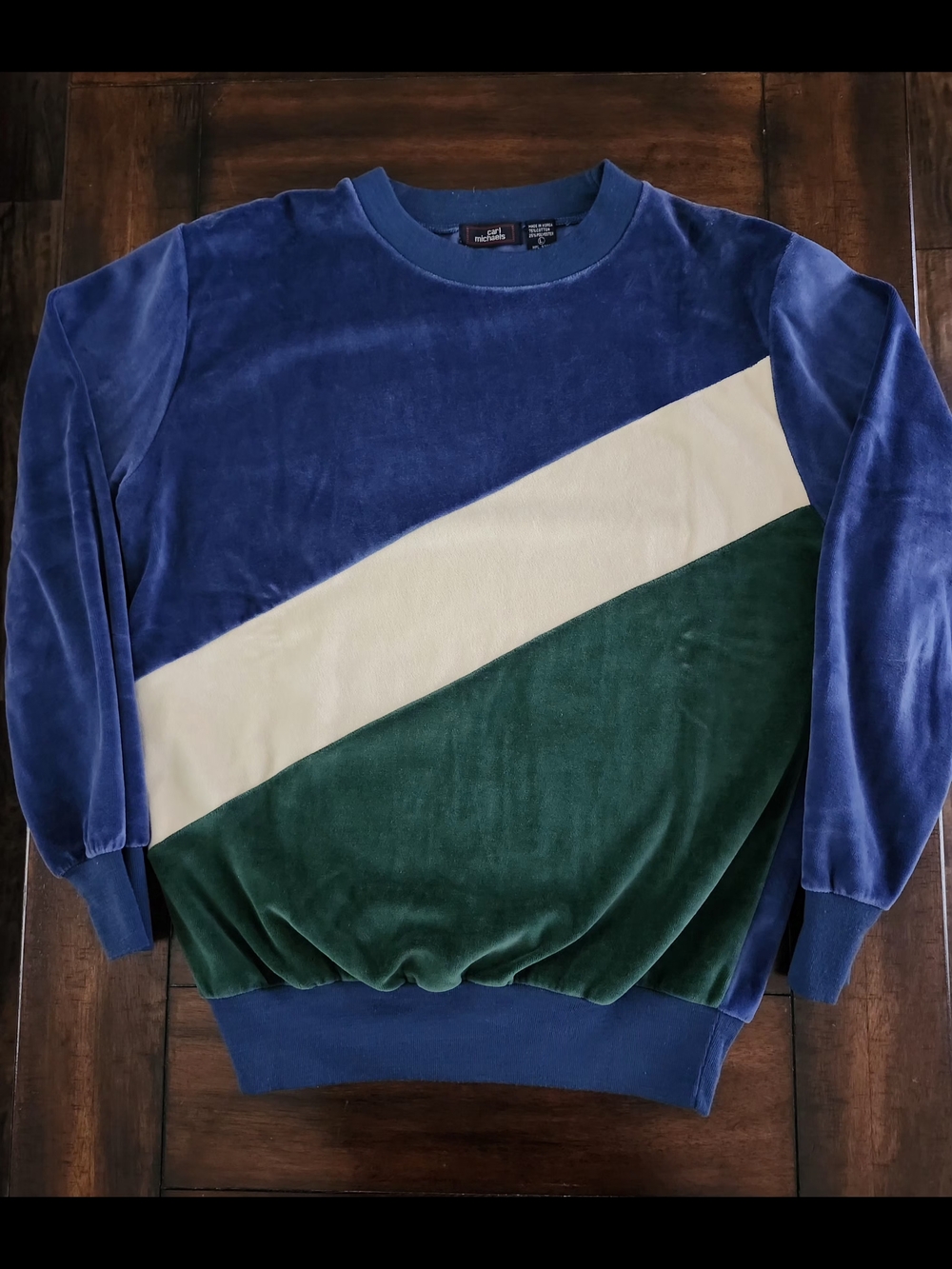 Vintage Velour 1980s/1990s Womans Crewneck Shirt Large